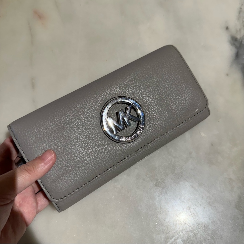 Michael Kors Light Grey Long Wallet